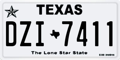TX license plate DZI7411