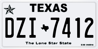 TX license plate DZI7412
