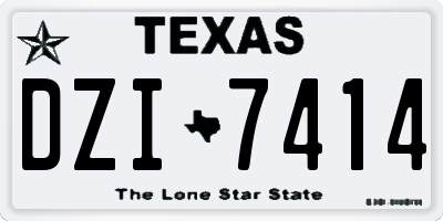 TX license plate DZI7414