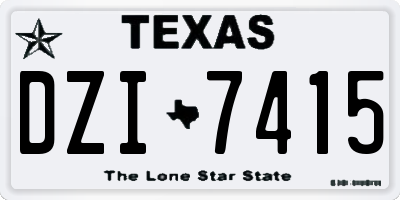 TX license plate DZI7415