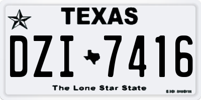 TX license plate DZI7416
