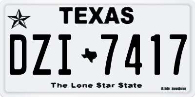 TX license plate DZI7417