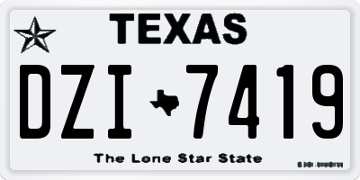 TX license plate DZI7419