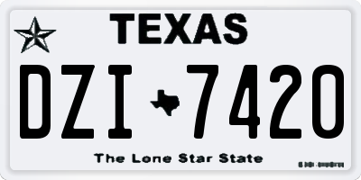 TX license plate DZI7420