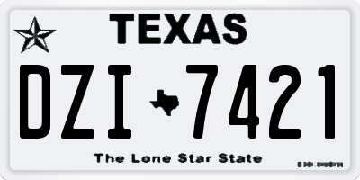 TX license plate DZI7421