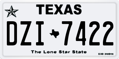 TX license plate DZI7422