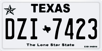 TX license plate DZI7423