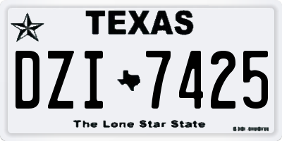 TX license plate DZI7425