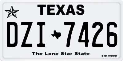 TX license plate DZI7426