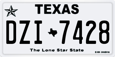 TX license plate DZI7428