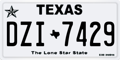 TX license plate DZI7429