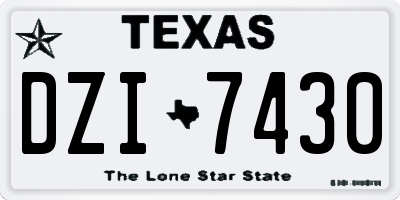 TX license plate DZI7430