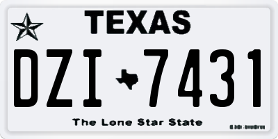 TX license plate DZI7431