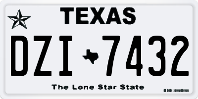 TX license plate DZI7432