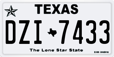 TX license plate DZI7433