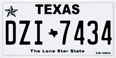 TX license plate DZI7434
