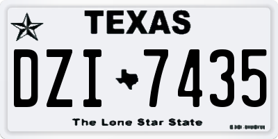 TX license plate DZI7435