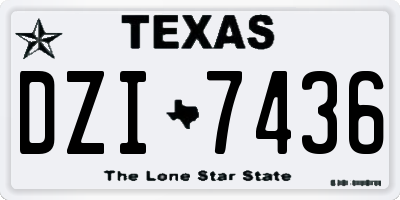TX license plate DZI7436