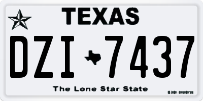 TX license plate DZI7437