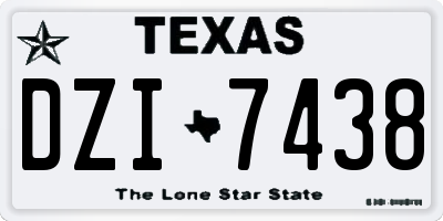 TX license plate DZI7438