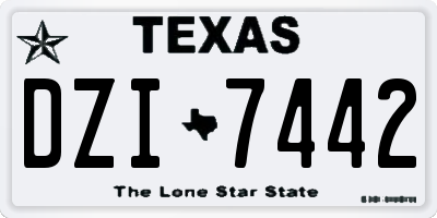 TX license plate DZI7442
