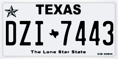 TX license plate DZI7443