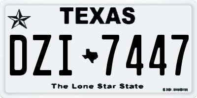 TX license plate DZI7447