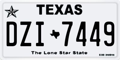 TX license plate DZI7449