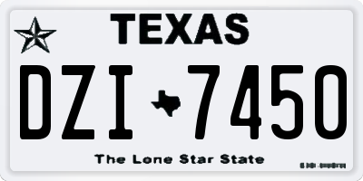 TX license plate DZI7450