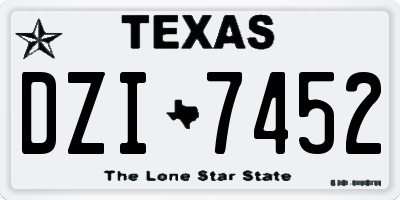 TX license plate DZI7452