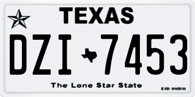 TX license plate DZI7453