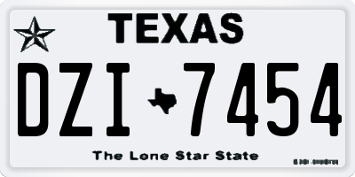 TX license plate DZI7454