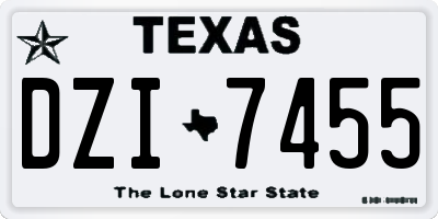 TX license plate DZI7455