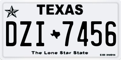 TX license plate DZI7456