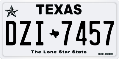 TX license plate DZI7457