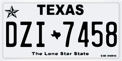 TX license plate DZI7458