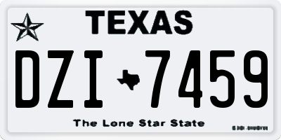 TX license plate DZI7459