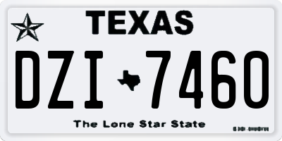 TX license plate DZI7460