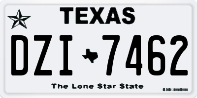 TX license plate DZI7462