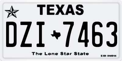 TX license plate DZI7463