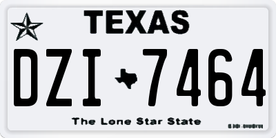 TX license plate DZI7464