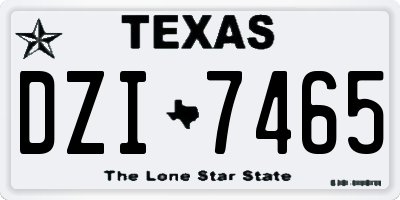 TX license plate DZI7465