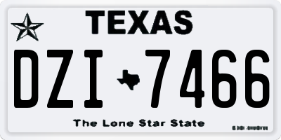 TX license plate DZI7466