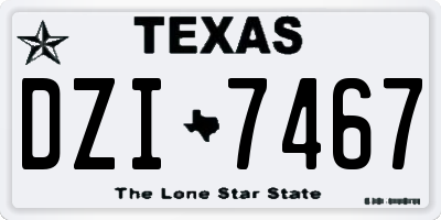 TX license plate DZI7467