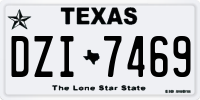 TX license plate DZI7469