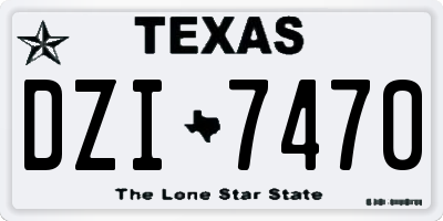 TX license plate DZI7470