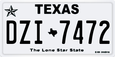 TX license plate DZI7472