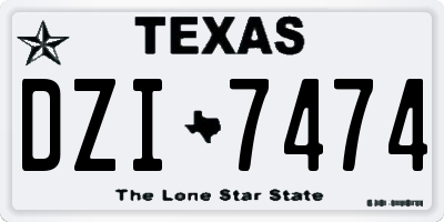 TX license plate DZI7474