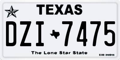 TX license plate DZI7475