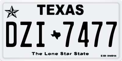 TX license plate DZI7477